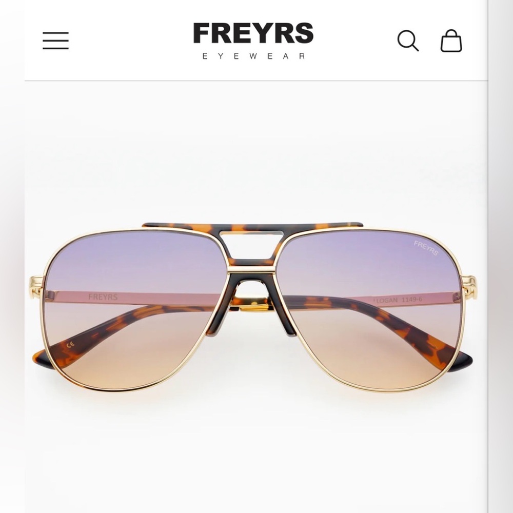 Freyrs Logan Aviator Sunglasses - Brown and Gold
